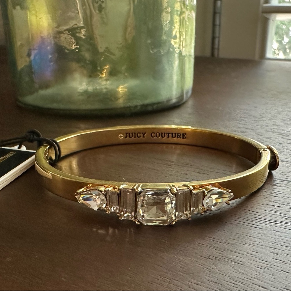 Juicy Couture Rhinestone Cluster Hinge Bracelet NWT